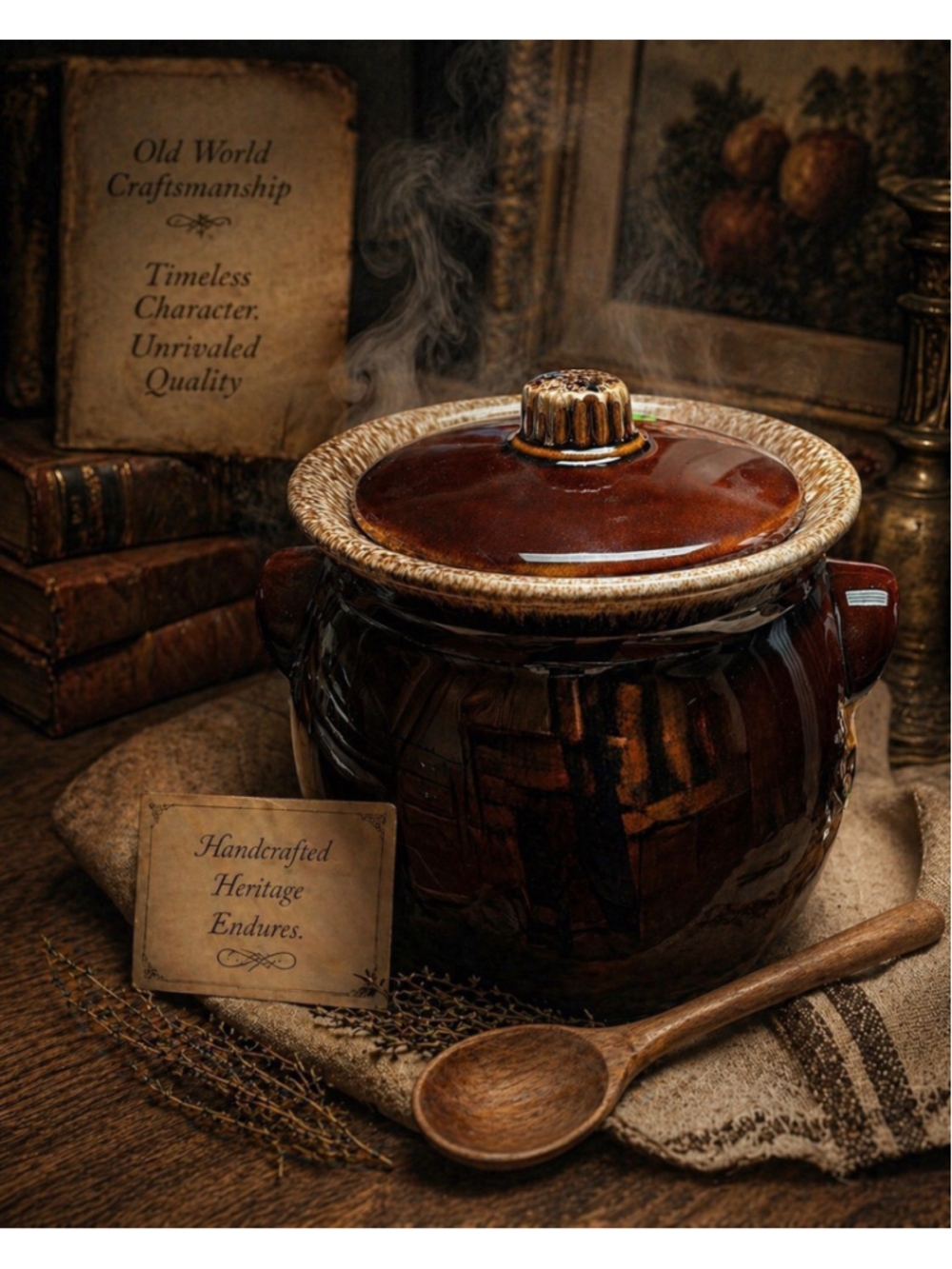 Vintage Hull Oven Proof Bean Pot w Lid Brown Drip Glaze USA 7” Farmhouse Crock